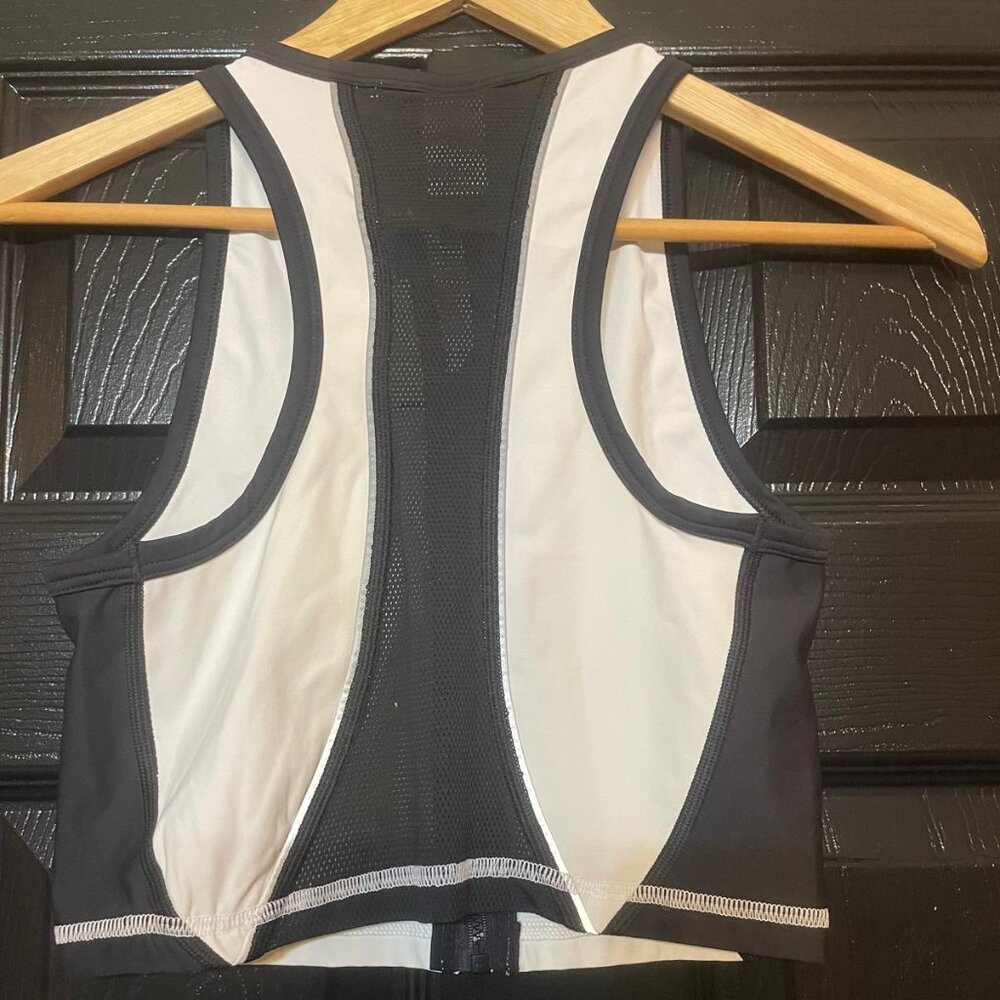 White and Gray Athletic Crop Top - Picture 3 of 6